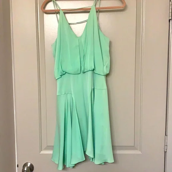 Milly | Dresses | Milly Mint Green Satin Mini Dress | Poshmark